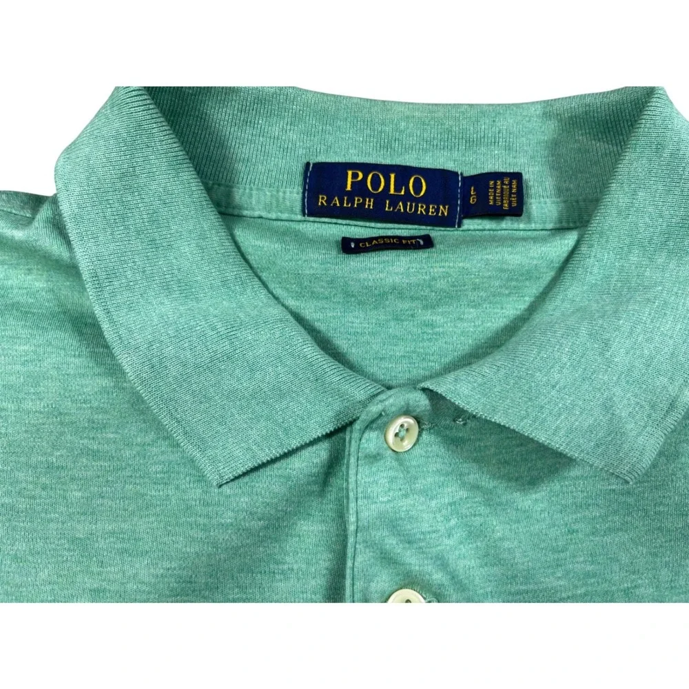 Polo Ralph Lauren Classic Fit Polo Shirt Men's Large Green Short Sleeve Pony